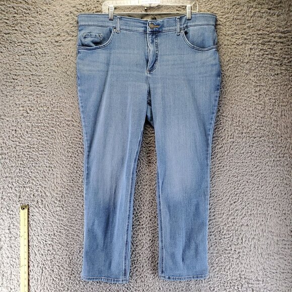 Lee Jeans Womens 20W Blue Slim Fit Straight Leg Mid Rise Plus Size Stretch Denim - Picture 1 of 12